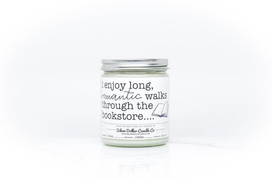 'I Enjoy Long Walks Through The Bookstore' Book Candle | Bookish Nostalgia
