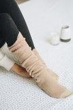 Cozy Ribbed Knit Lounge Socks | Pink | Bookish Nostalgia