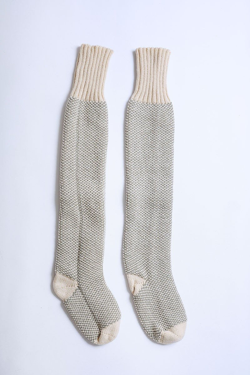Cozy Ribbed Knit Lounge Socks | Oatmeal | Bookish Nostalgia