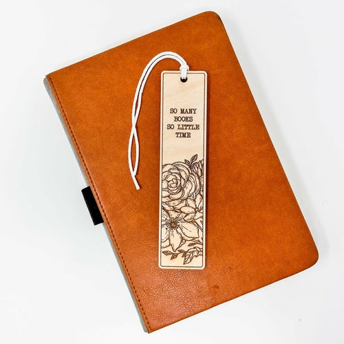 Book Lovers Wooden Bookmark | So Many Books so Little Time Design | Bookish Nostalgia 