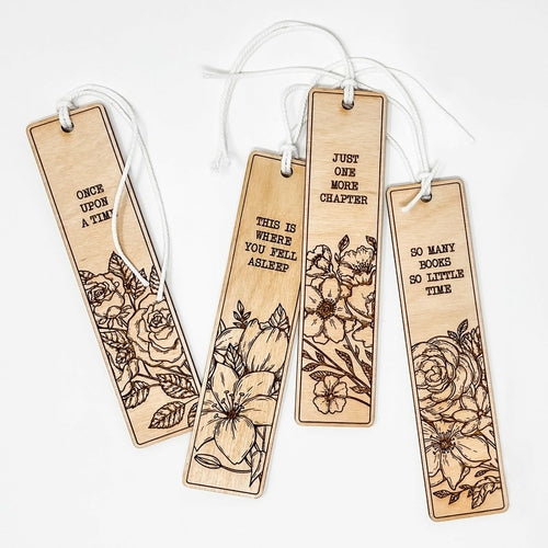 Book Lovers Wooden Bookmark | Set of all four designs | Bookish Nostalgia 