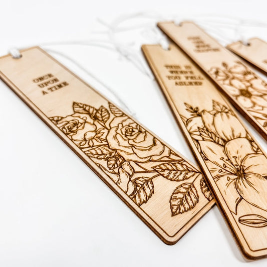 Book Lovers Wooden Bookmark | Once a Upon a Time Design | Bookish Nostalgia 