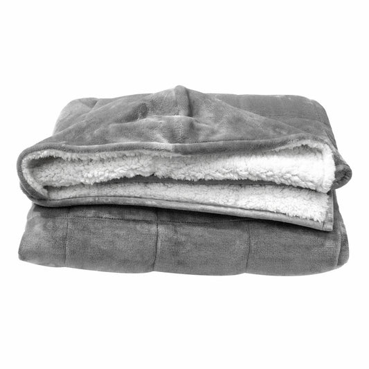 Grey Deluxe Hooded Weighted Velvet Throw Blanket - ShopCozyCorner