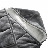 Grey Deluxe Hooded Weighted Velvet Throw Blanket - ShopCozyCorner