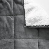 Grey Deluxe Hooded Weighted Velvet Throw Blanket - ShopCozyCorner