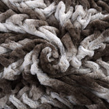Faux Fur Braided Reverse Flannel Throw - Brown And Gray - ShopCozyCorner
